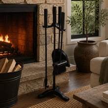4 Piece Samuel Cast Iron Fireplace Tool Set
